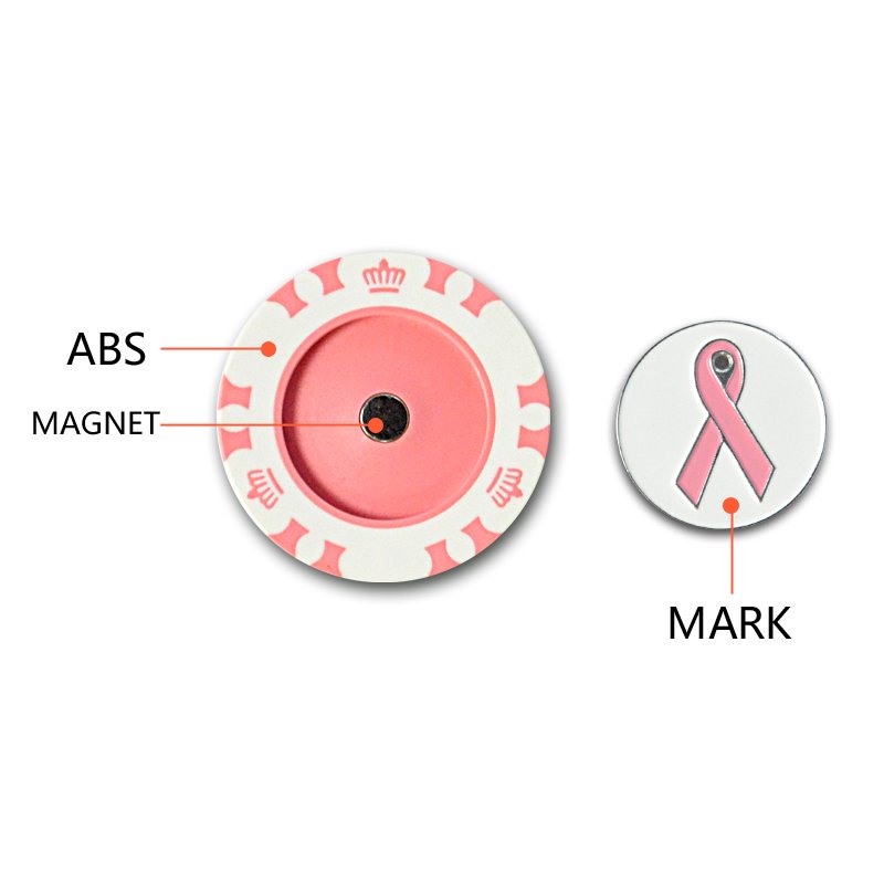 Ball Marker Golf Custom Logo ABS Removable Magnet Poker Chip Set