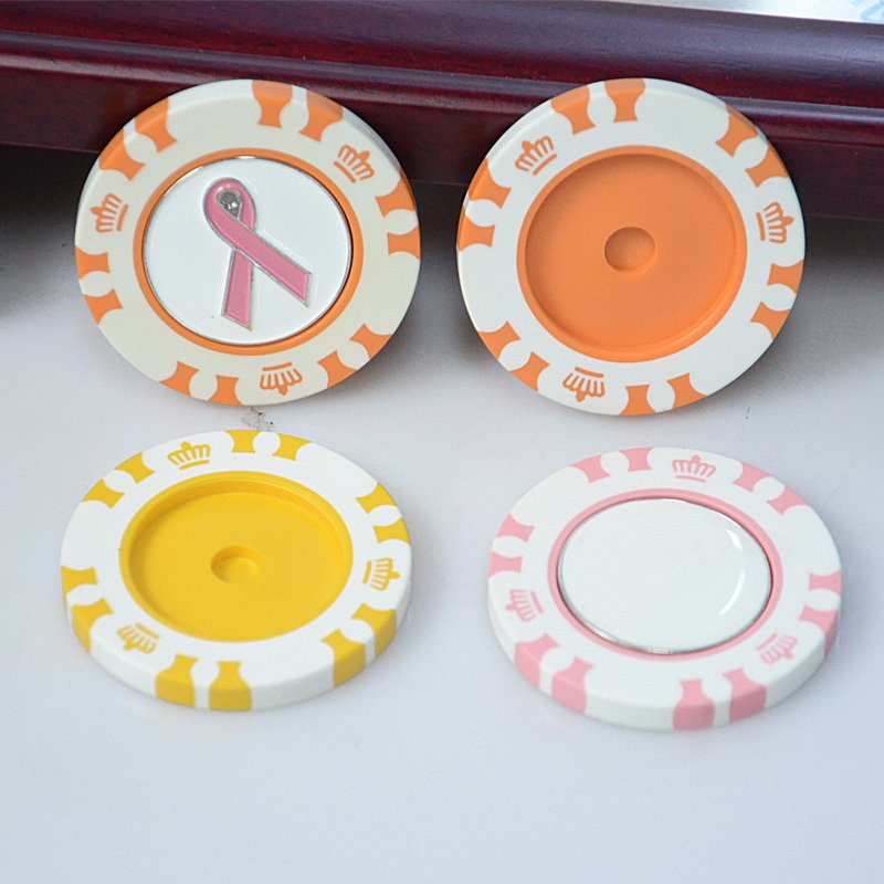 Ball Marker Golf Custom Logo ABS Removable Magnet Poker Chip Set