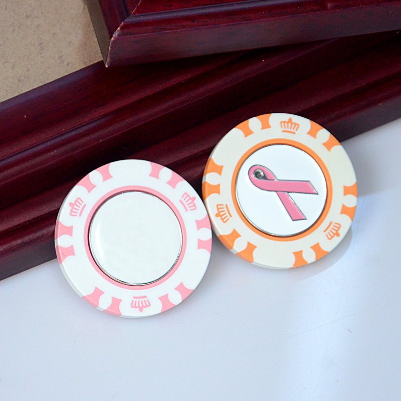 Ball Marker Golf Custom Logo ABS Removable Magnet Poker Chip Set