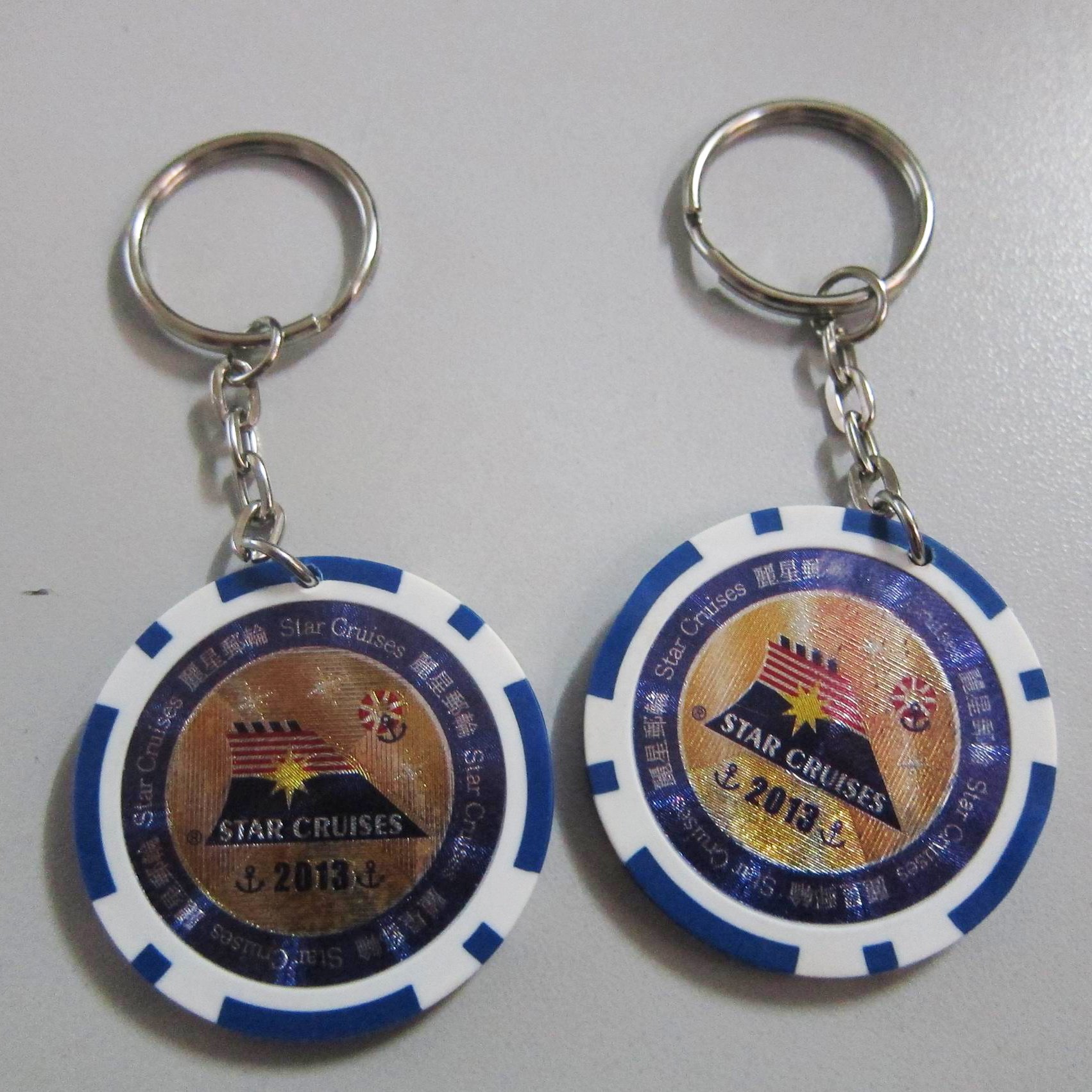 Cheap Factory Price chain logo keychain poker chip custom key chains Wholesale Custom Plastic Dice Keychain for Decoration