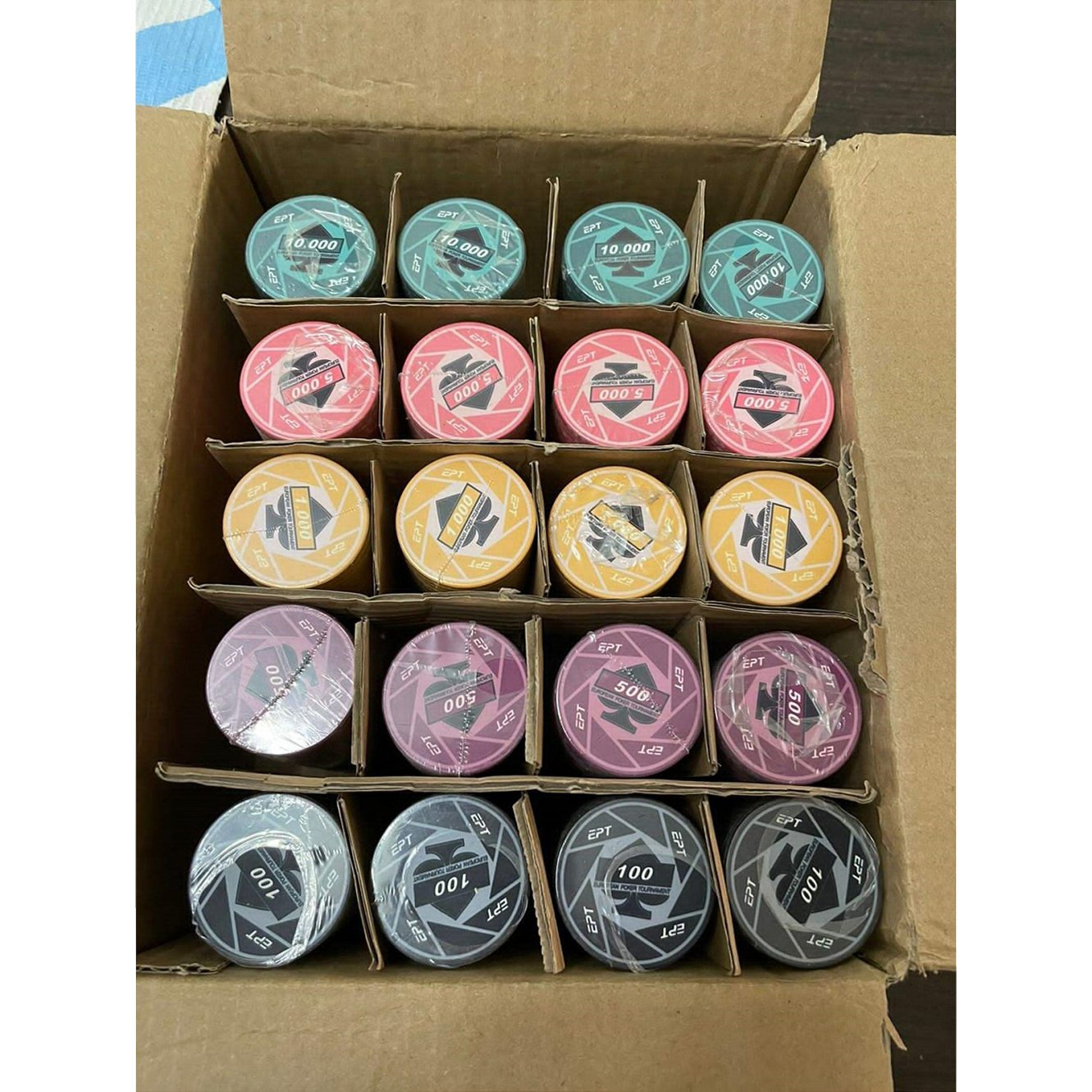 YH 10g Casino Chip EPT Professional Poker Chips 500pcs/Set Ceramic Chips Set With Case