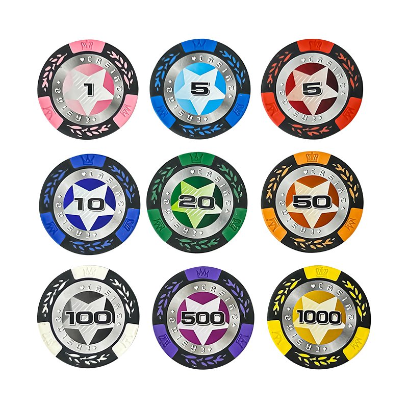 39mm 43mm 50mm 55mm Custom UV Poker Chips Chips Octagonal 45*3.3mm Print Gambling Case Clay ABS Custom Casino Ceramic Poker Chip
