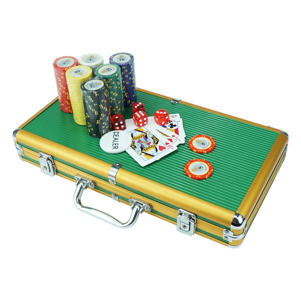 Factory custom 300 poker chips black aluminum case empty box without poker chips for storage poker chips