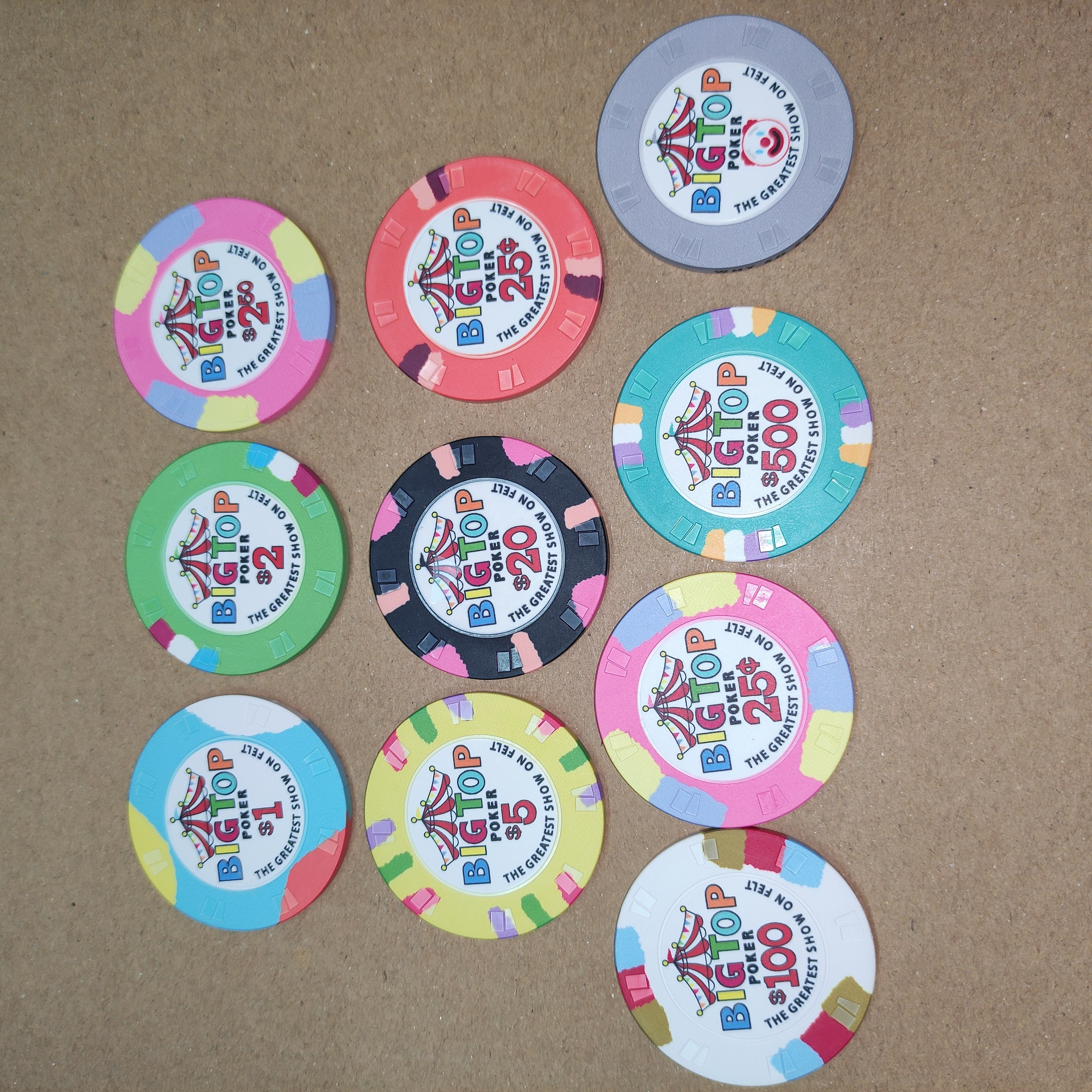 43mm Sublimation Blanks Custom Plastic Poker Chips