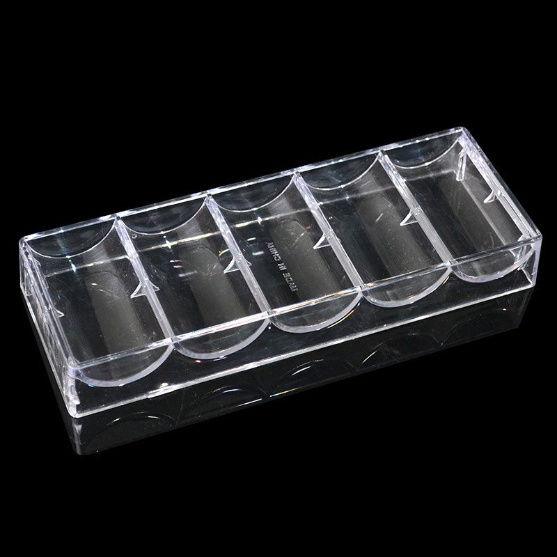 High Quality 100 Acrylic Poker Chip Tray/Box Transparent Chips Box without cover