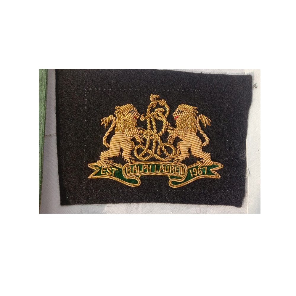 Custom Hand Embroidered Bullion Wire Badges Premium Pocket Badge Holder-Premium Custom Bullion Badges from Manufacturers