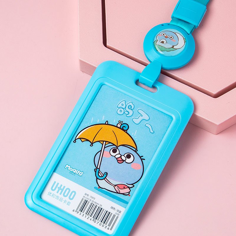 ID Card Holder with badge reel lanyard and safety buckle for student id card holders