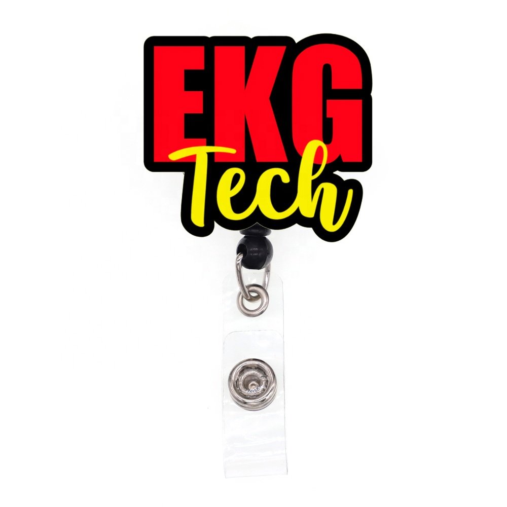 Customized Acrylic Badge Reel For Nurse Accessories Tech Series LAB X-ray Pharmacy Badge Holder With Clip