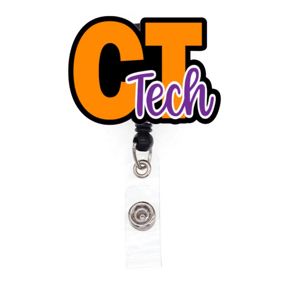 Customized Acrylic Badge Reel For Nurse Accessories Tech Series LAB X-ray Pharmacy Badge Holder With Clip