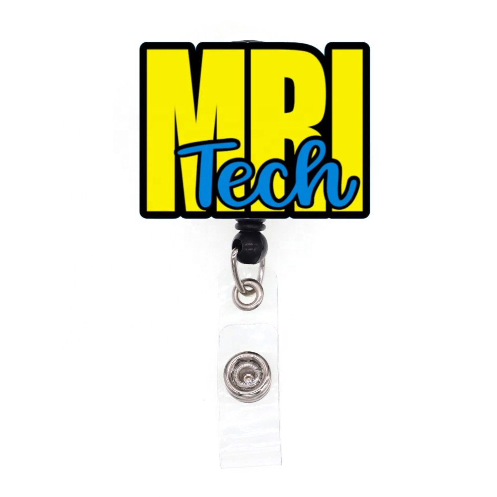 Customized Acrylic Badge Reel For Nurse Accessories Tech Series LAB X-ray Pharmacy Badge Holder With Clip