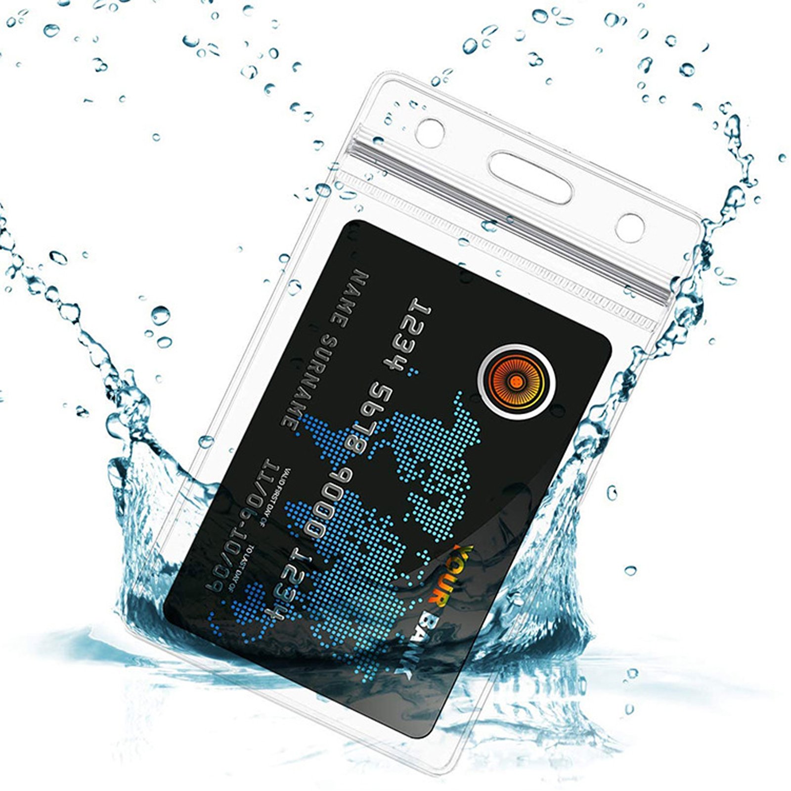 Soft PVC Plastic Vertical ID Card Name Tag Badge Holder with Waterproof Type Resealable Zip