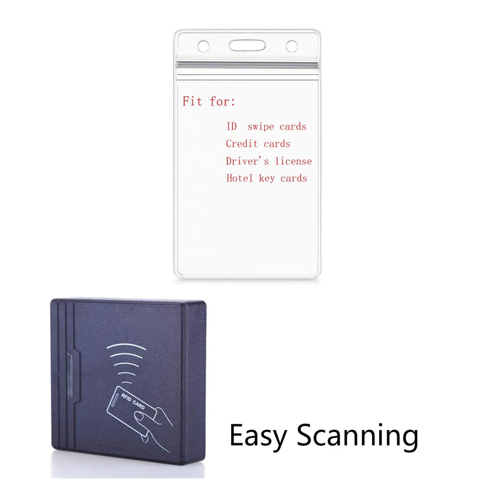 Soft PVC Plastic Vertical ID Card Name Tag Badge Holder with Waterproof Type Resealable Zip