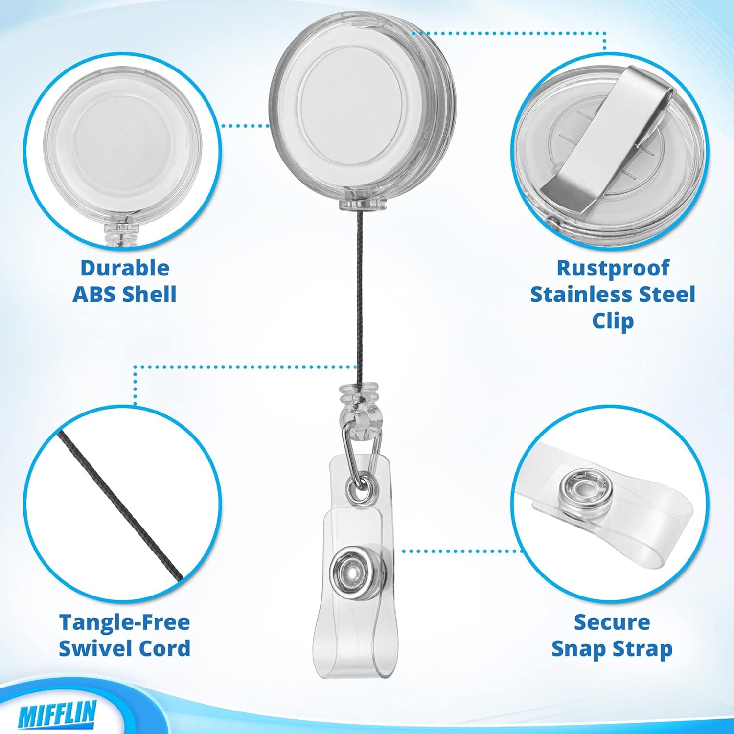 Economic Plastic Retractable Badge Reel Id Card Name Badge Holder Conference Card Key Reel Roller Clip