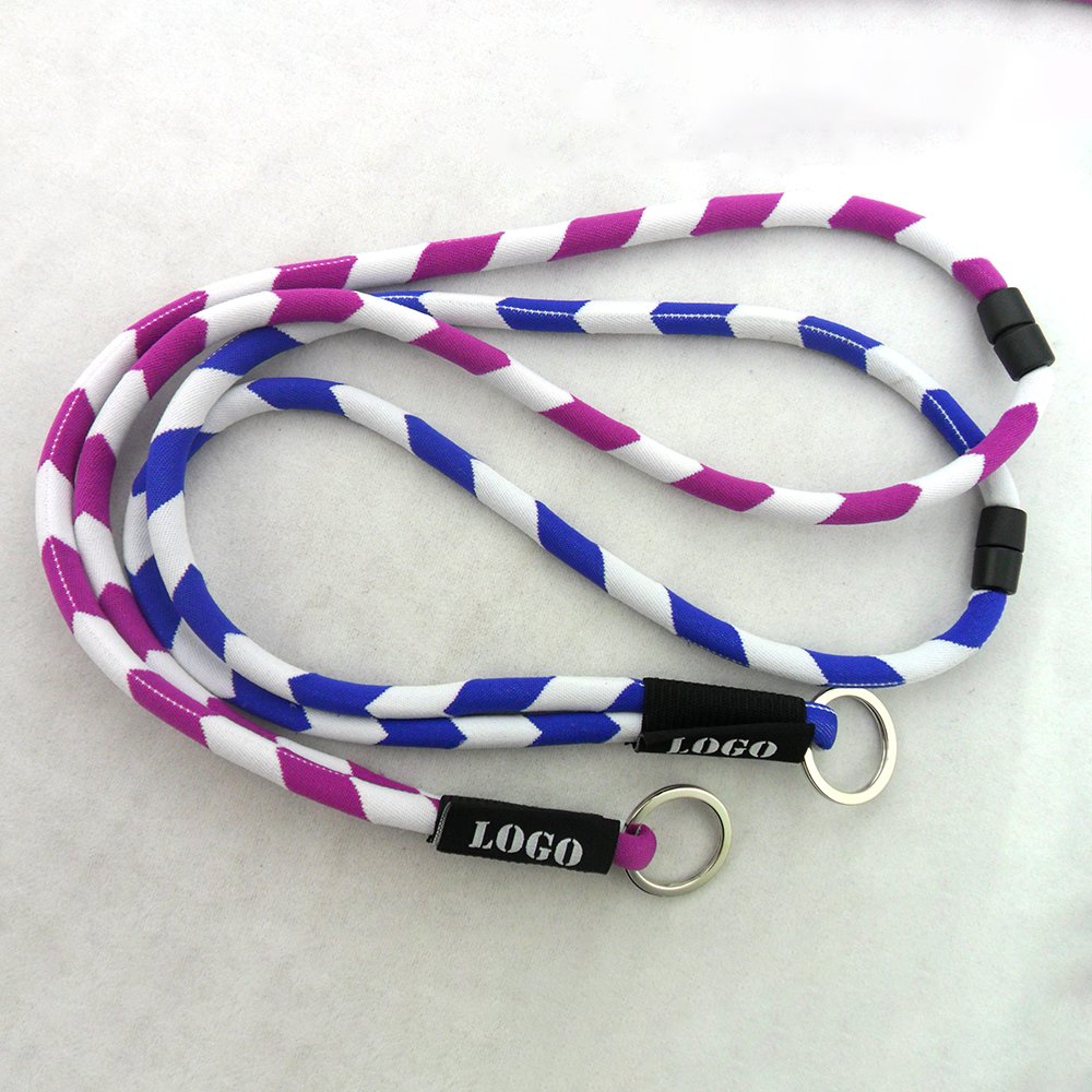 Custom promotional factory cheap price nylon lanyard custom colorful round neck lanyard designer lanyard key chain bulk