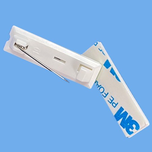 Factory Supply 32/37/38/41mm Plastic White Safety Pin Bar with 3M Adhesive for ID Badge Crafting Parts