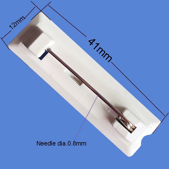Factory Supply 32/37/38/41mm Plastic White Safety Pin Bar with 3M Adhesive for ID Badge Crafting Parts