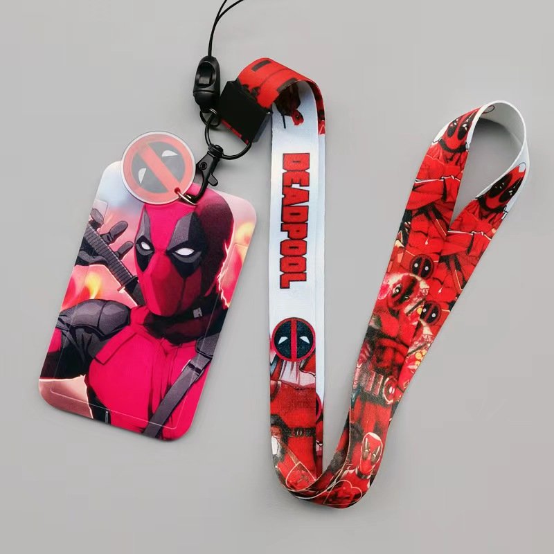 6 design Cartoon deadpool Design ID Card Holders Badge Card Cover With Anti Lost Dead Pools Lanyard Card Holder