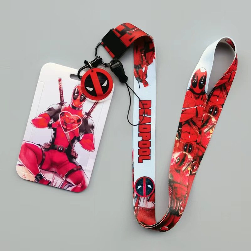 6 design Cartoon deadpool Design ID Card Holders Badge Card Cover With Anti Lost Dead Pools Lanyard Card Holder