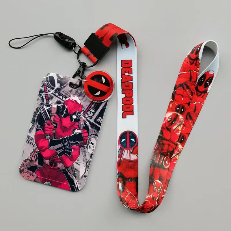 6 design Cartoon deadpool Design ID Card Holders Badge Card Cover With Anti Lost Dead Pools Lanyard Card Holder