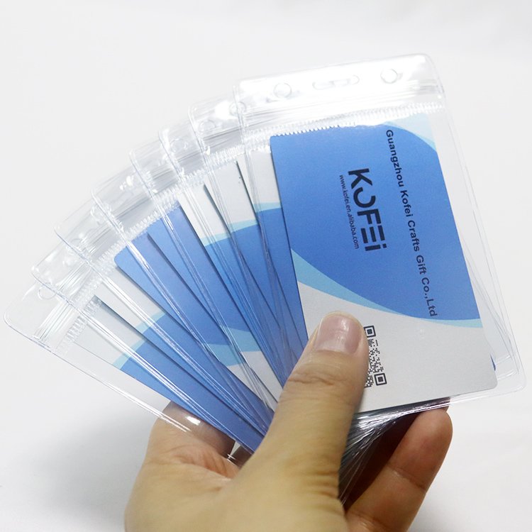 Kofei Kofei Custom Clear Soft Plastic ID Working Name Badge PVC Card Holder With Neck Strap Polyester Lanyard