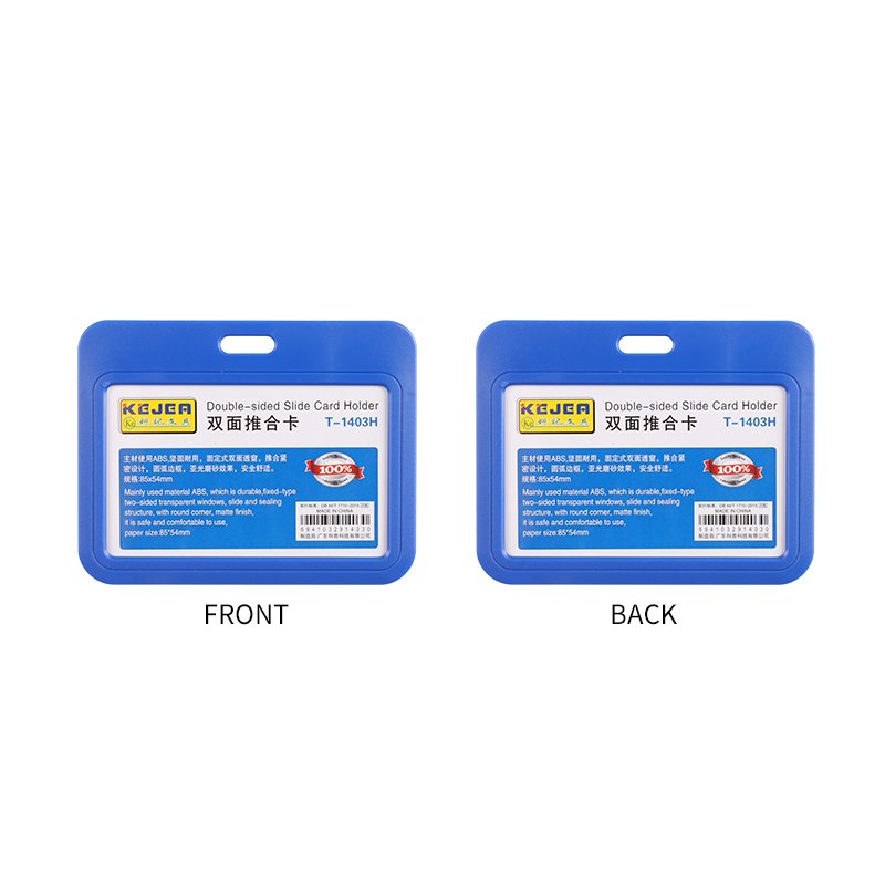 Hot Sale Office Nurse Teacher Student Hard Plastic Double Side Slide Horizontal ID Badge Card Holder