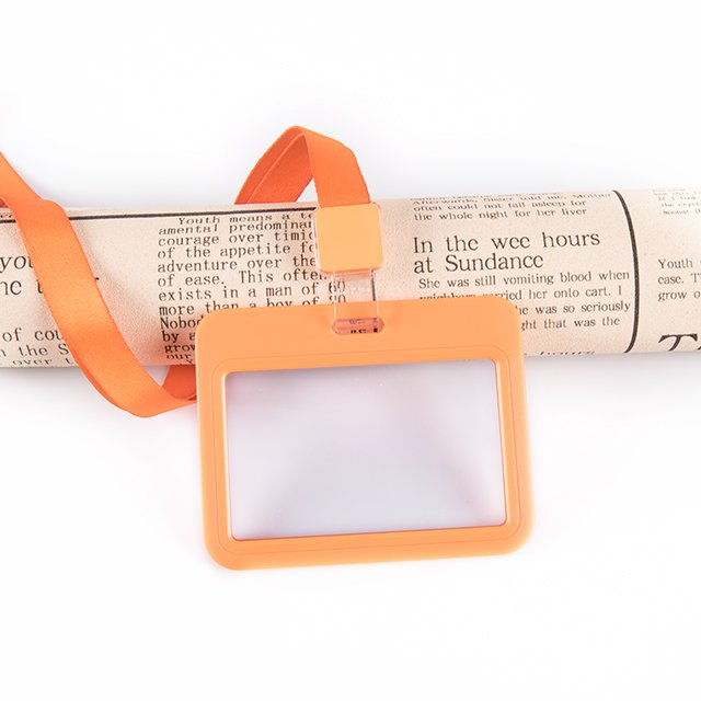 Hot Sale Office Nurse Teacher Student Hard Plastic Double Side Slide Horizontal ID Badge Card Holder