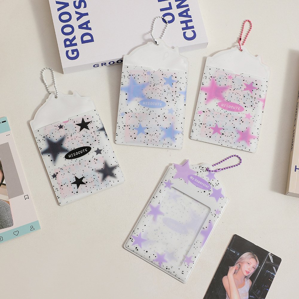 Custom Photo Id Card Holder PVC Photo Badge Holder Carton Photocard Holder PVC Card Sleeve Protectors For Key Chains Collection