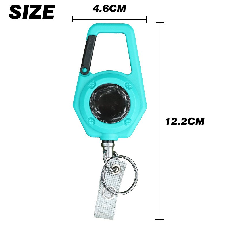 P-073 4CM Heavy Duty ABS Retract Carabiner Anti Lost Reractable Badge Reels ID Holder with Retractor Key Chain