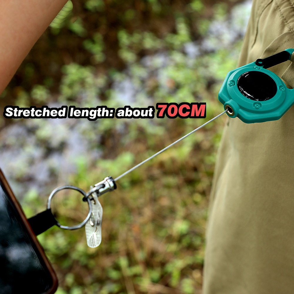 P-073 4CM Heavy Duty ABS Retract Carabiner Anti Lost Reractable Badge Reels ID Holder with Retractor Key Chain