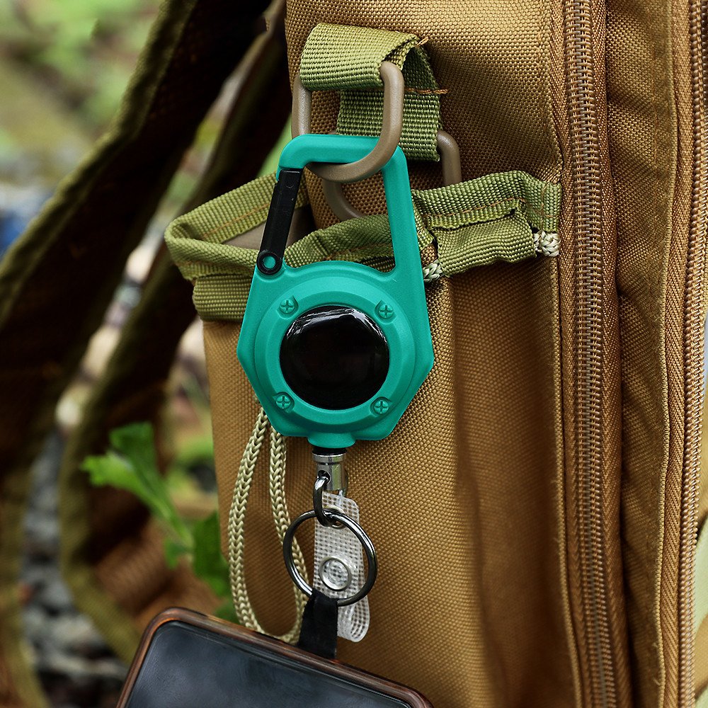 P-073 4CM Heavy Duty ABS Retract Carabiner Anti Lost Reractable Badge Reels ID Holder with Retractor Key Chain