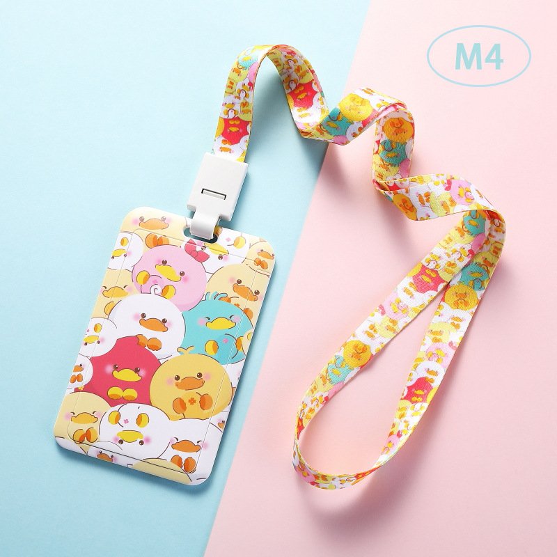 School Student Cartoon Plastic Lanyard Card Holder Custom Business Photocard Credit Id Card Holder