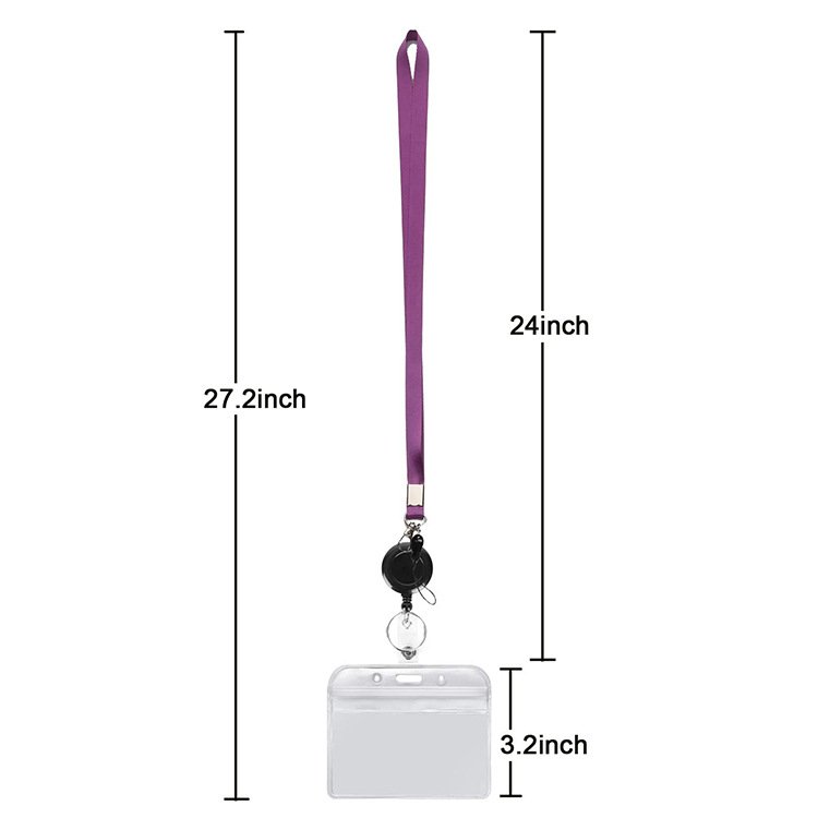 Retractable ID Badge Holder with Breakaway Lanyard,Heavy Duty Badge Reel,Detachable Keychain, Cruise Ship Cards Holder