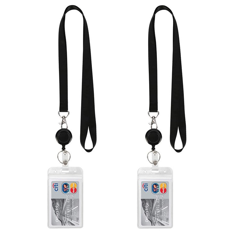 Retractable ID Badge Holder with Breakaway Lanyard,Heavy Duty Badge Reel,Detachable Keychain, Cruise Ship Cards Holder
