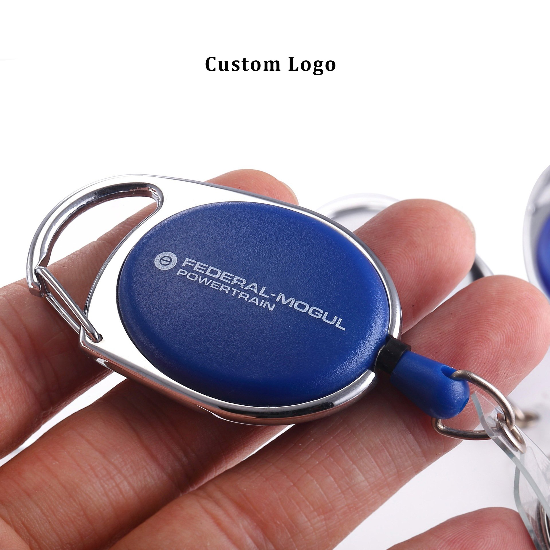 Factory Price ID Cards Badge Holders For Lanyards With Retractable String Carabiner Badge Reel With Key Ring Can Custom Logo