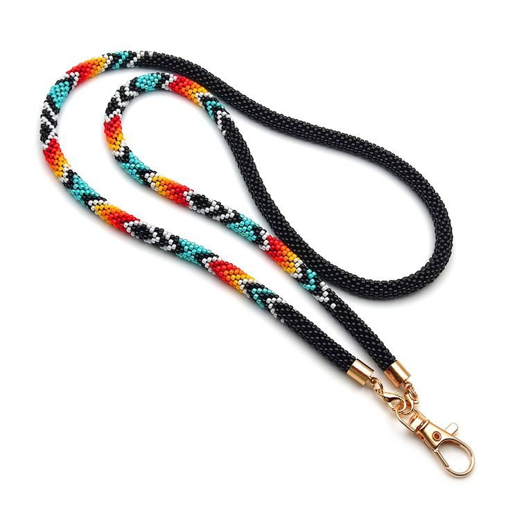Trendy design Ethnic Lanyard badge holder fashion lanyard beadwork white ID Card necklace teacher lanyard from india handmade