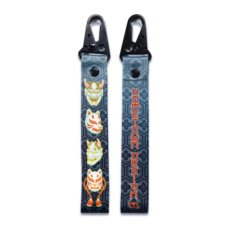 Anime Customizable Embroidery Promotional Lanyard Keychains Holder Carabiners Personalized Style