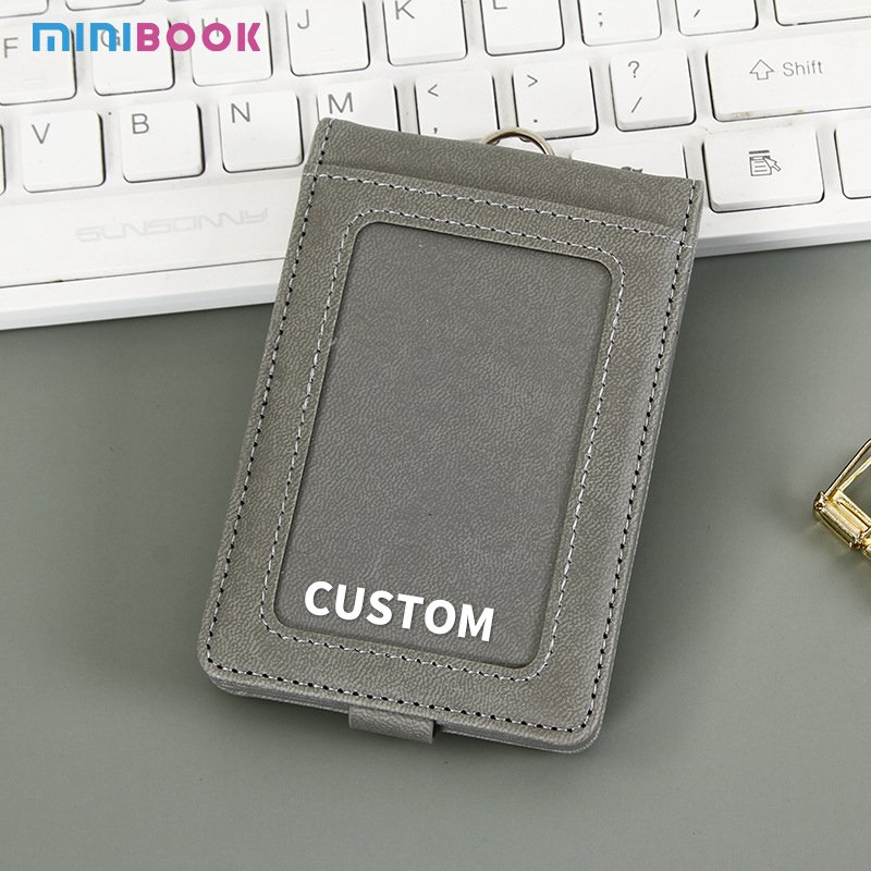 Wholesale Students Name Card Holder Pu Leather Lanyards ID Card Holder Unisex Business Working Card Badge Holder Cover