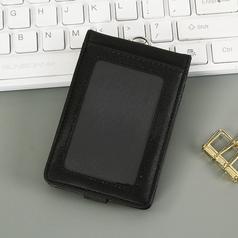 Wholesale Students Name Card Holder Pu Leather Lanyards ID Card Holder Unisex Business Working Card Badge Holder Cover