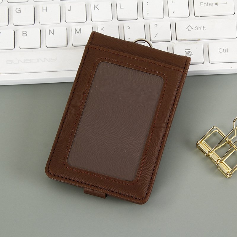 Wholesale Students Name Card Holder Pu Leather Lanyards ID Card Holder Unisex Business Working Card Badge Holder Cover