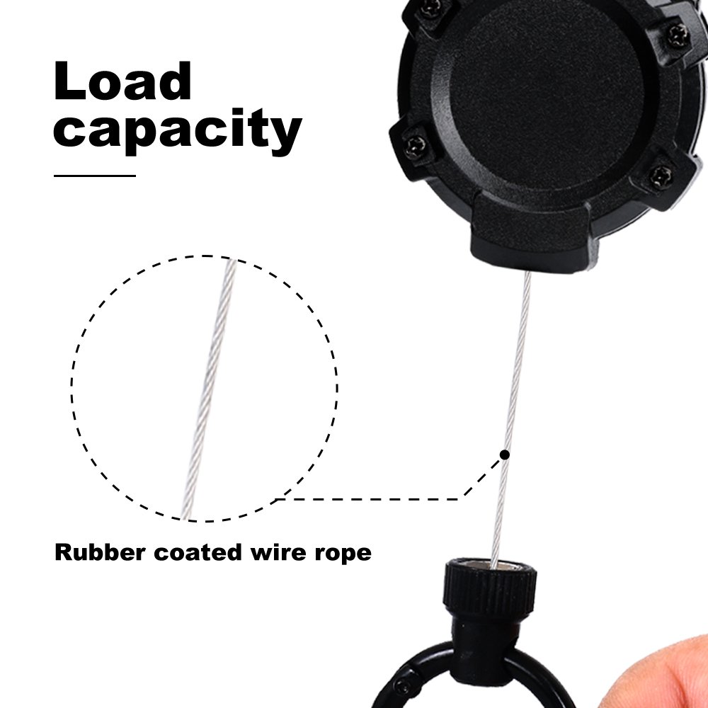 Multifunctional High Stretch Easy To Pull D Hook Stainless Steel Heavy Duty Metal Id Reractable Badge Holder With Carabine Reel