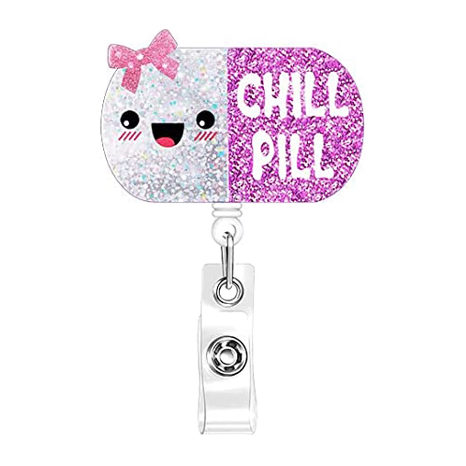 Custom Logo Colorful Geometry Acrylic Patch Cute Nurse Badge Clip Simple Multi-Functional Acrylic Reel Badge Clip