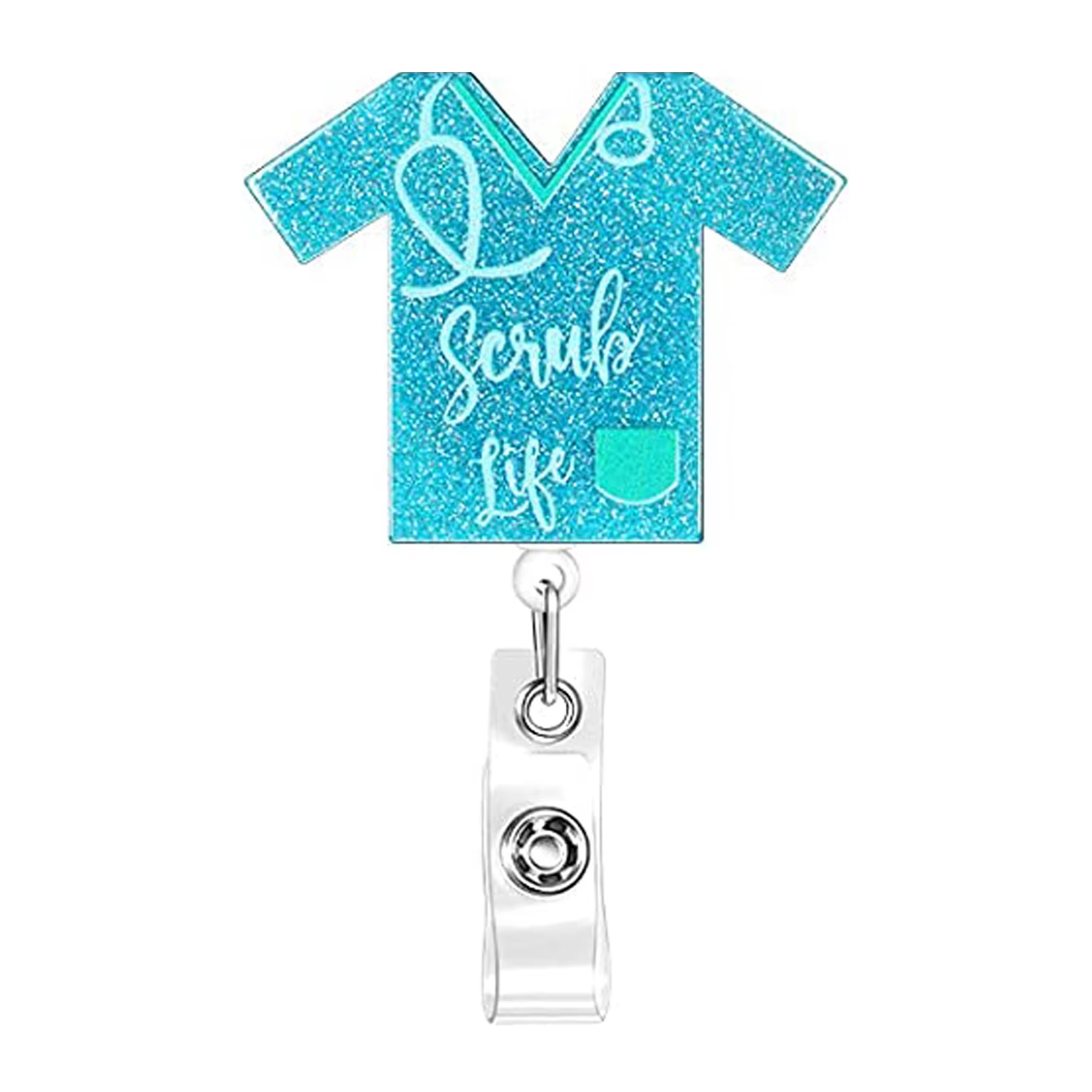 Custom Logo Colorful Geometry Acrylic Patch Cute Nurse Badge Clip Simple Multi-Functional Acrylic Reel Badge Clip