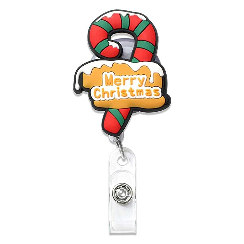 Nurse badge reel Christmas Snowman Clip Hang Medicine Clock Christmas Tree Badge Reel for Adjustable Badge Reel Alligator Clip