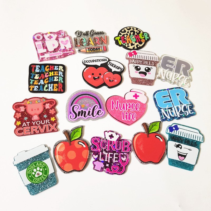 Mix Style Medical Series STNA Badge Holder Nurse Acrylic Plastic Badge Reel For Nurse Name Tag Accessories no Badge Holder