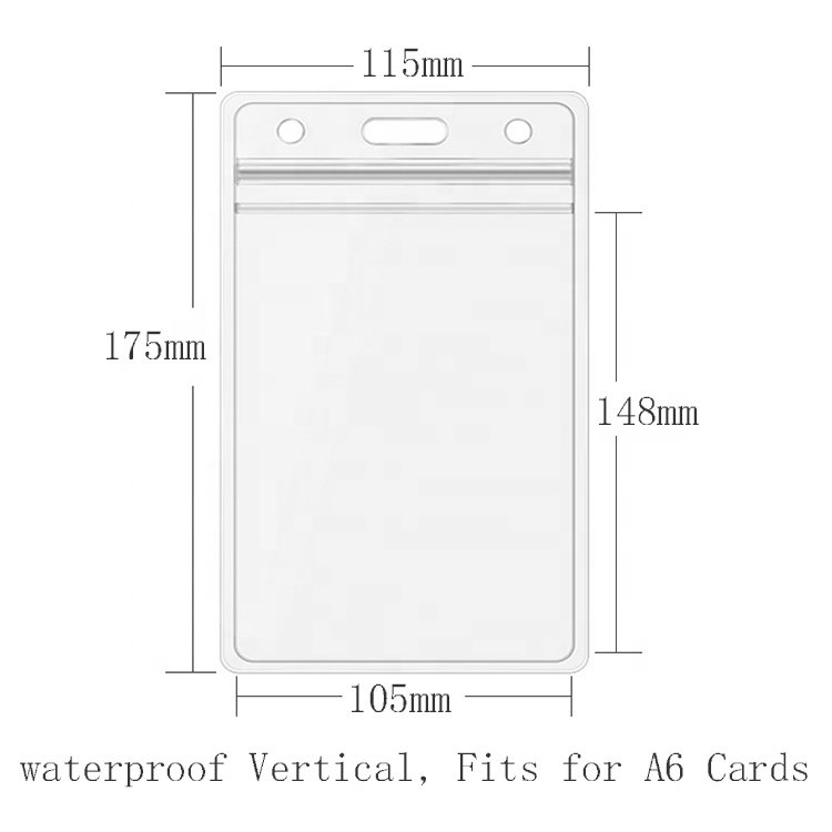 A6 Soft PVC Badge Holder Waterproof Clear School Teacher Nurse ID Card Sleeve Flexible Vinyl Exhibition Show Pass Card Pouch