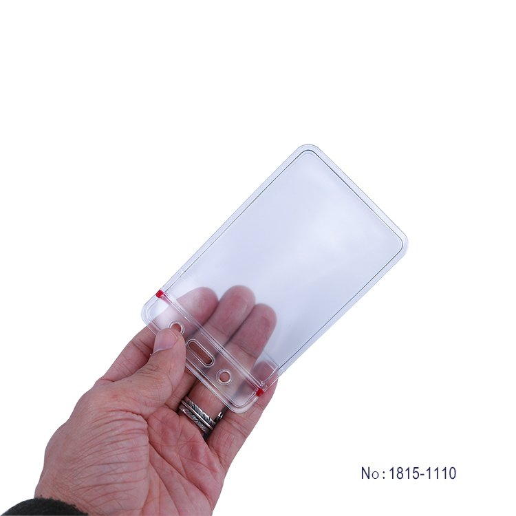 Bestom Resealable Top Load Extra Thickness PVC Transparent Id Card Pouch Sleeve,Name Badge Holder Vinyl Identity Card Holder