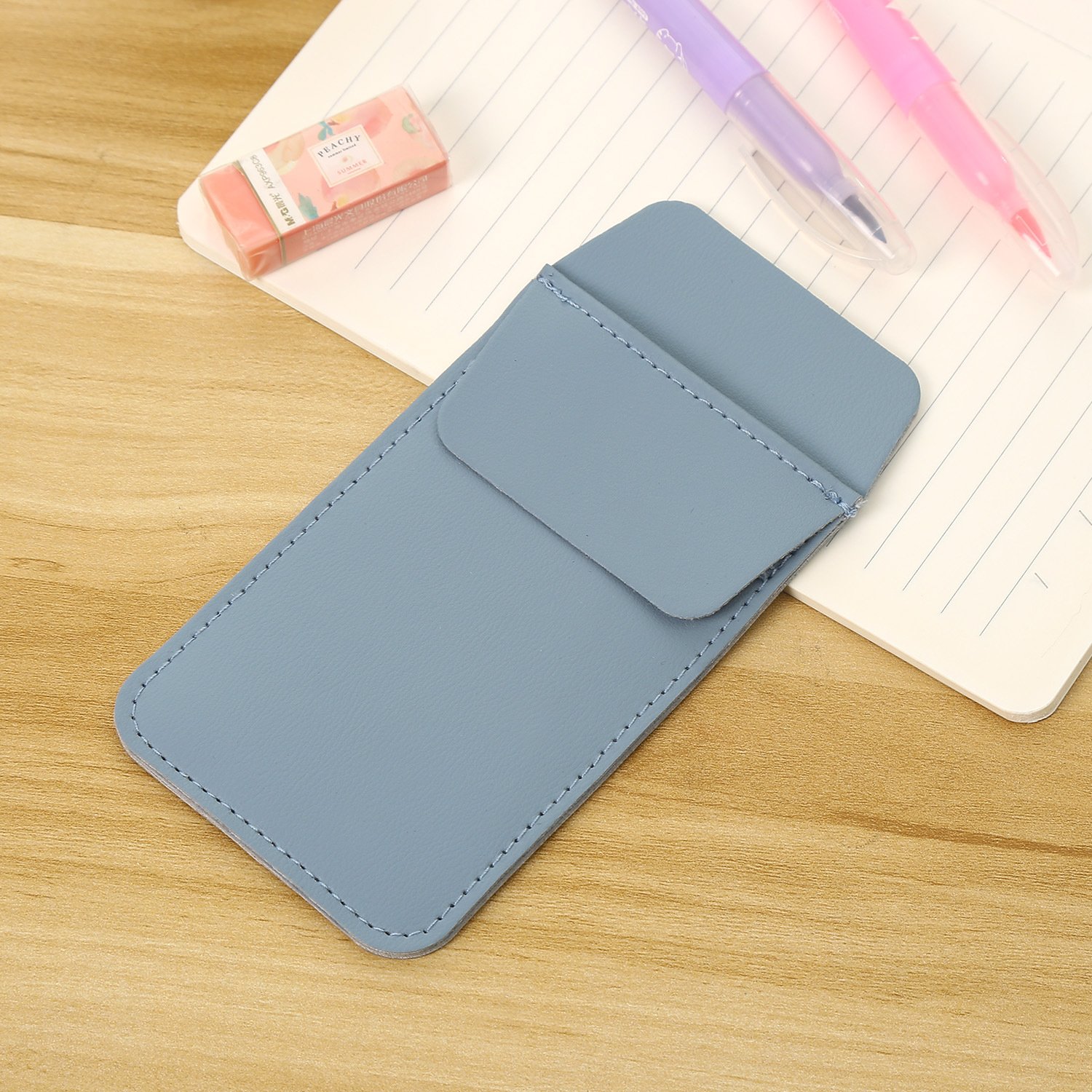 Large-capacity Double-layer Durable Portable Doctor Nurse Dentist Teacher Pocket Pencil Case Clip Leather Holder