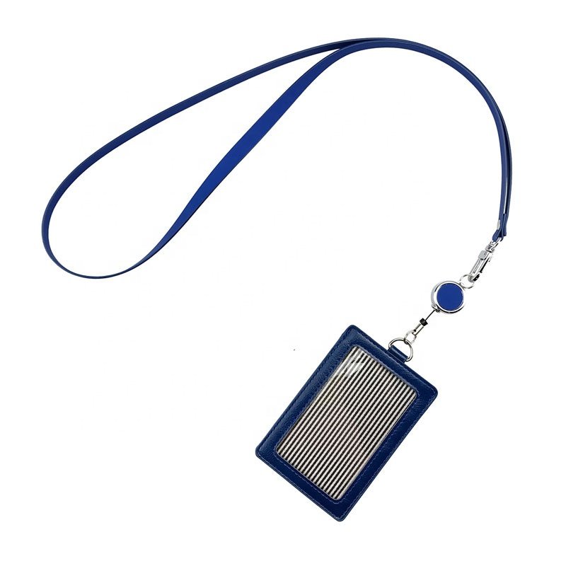 Promotion Gifts Clear Window Detachable Vertical PU Leather ID Badge Holder