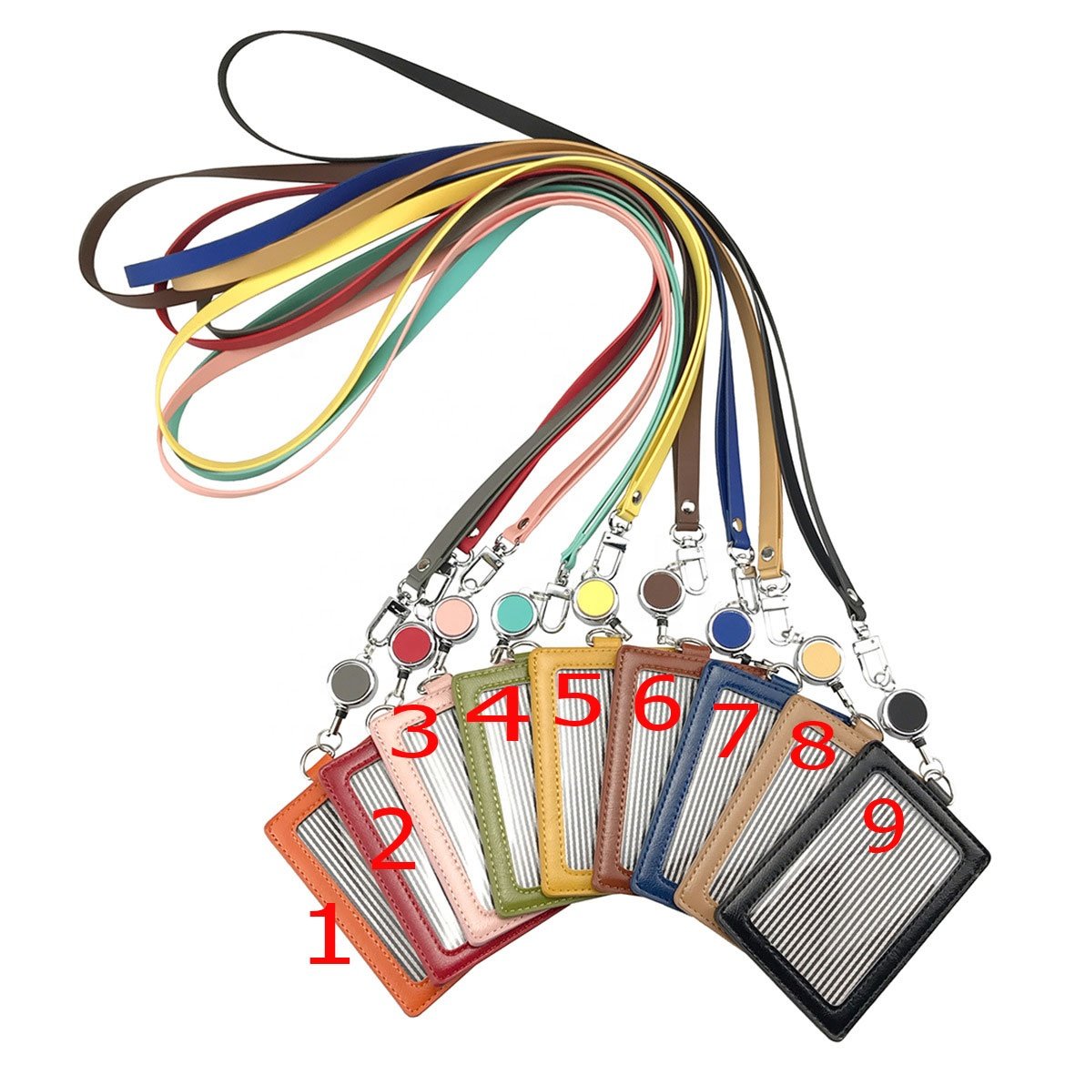 Promotion Gifts Clear Window Detachable Vertical PU Leather ID Badge Holder