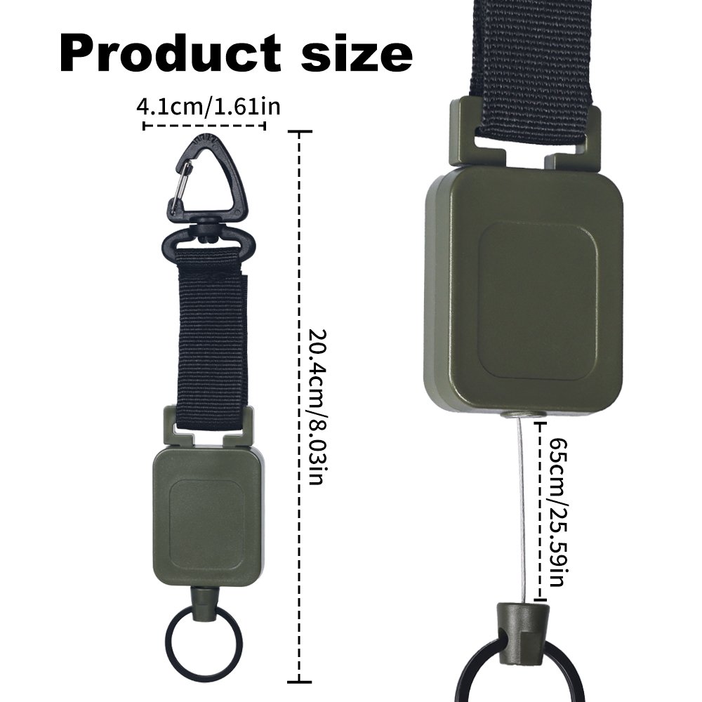 Multifunctional High Stretch Easy To Pull D Hook Stainless Steel Heavy Duty Metal Id Reractable Badge Holder With Carabine Reel